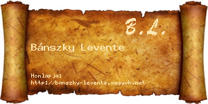 Bánszky Levente névjegykártya