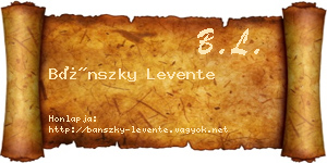 Bánszky Levente névjegykártya