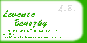 levente banszky business card